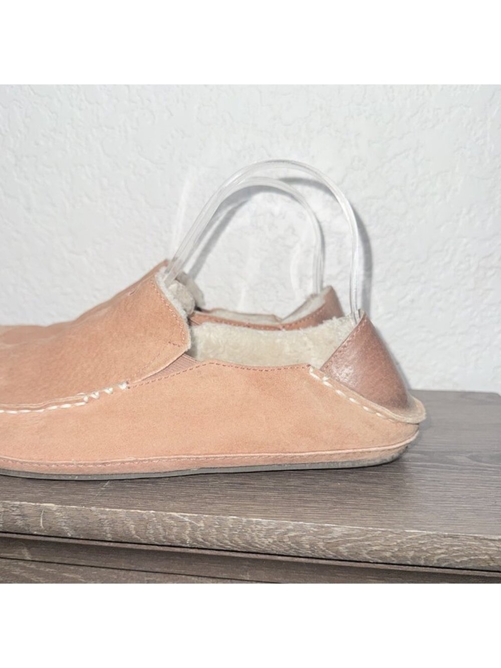 Olukai Nohea Slipper Womens 8 Pink Suede Shearling Lined Moccasin 20269-WCWC - Picture 5 of 10